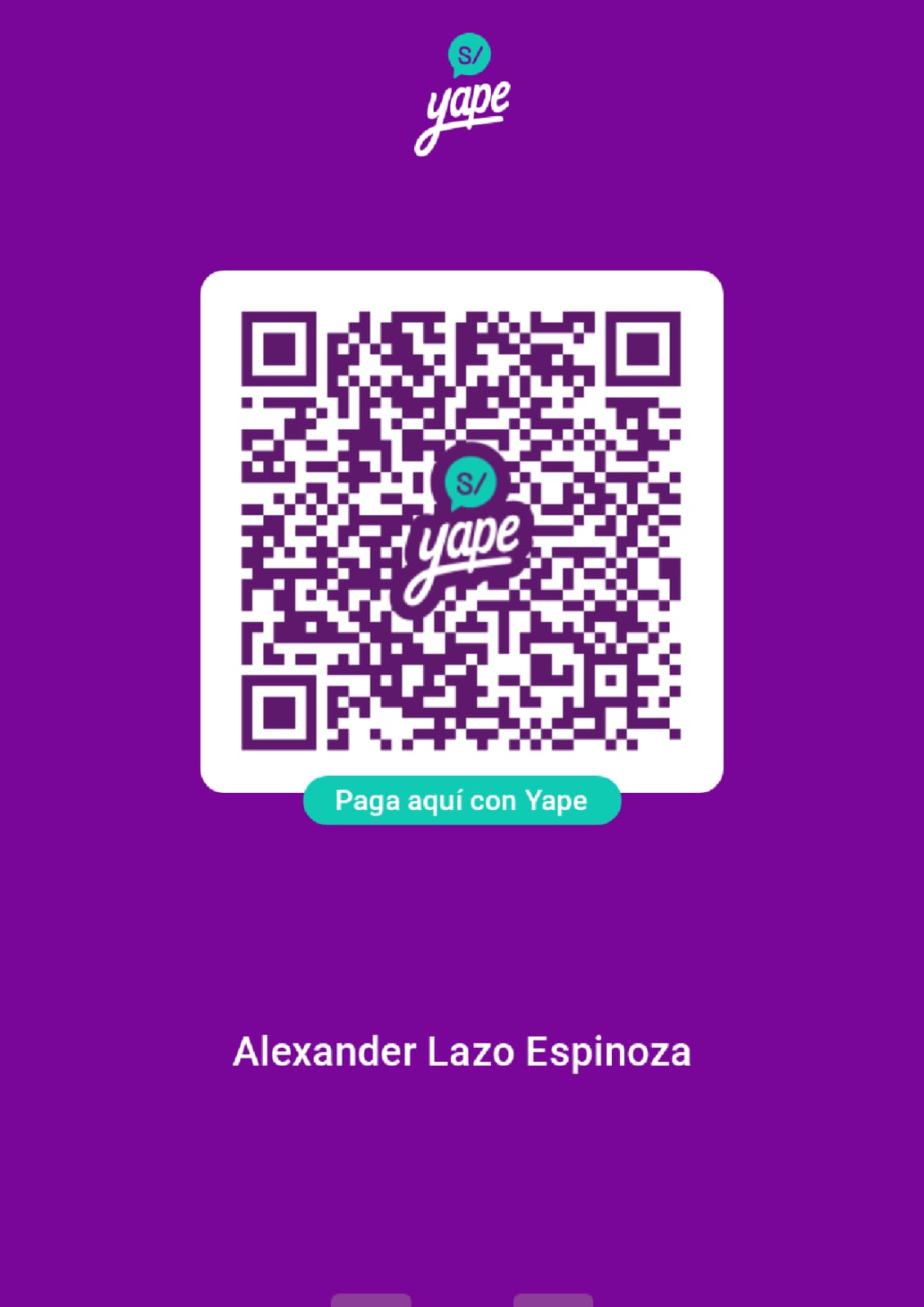 Yape QR Alexander Lazo Espinoza